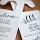 Wedding Signs, Guest Door Hangers. Pack Of 10, Thick Ivory Card. Double Sided