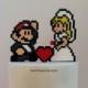Cake Topper- Mario and Princess Peach Wedding Cake Topper - Video Game Wedding - 8 Bit Wedding Cake Topper - Nerdy Wedding