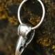 Raven hoops septum piercing jewellery earring / Brass and steel crow bird skull
