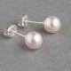 Blush Pink Studs - 6mm Soft Pink Swarovski Pearl Post Earrings - Pale Pink Bridesmaid Jewelry - Bridesmaids Gifts - Rosaline Stud Earrings