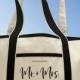Custom Honeymoon Beach Tote Bag    Newlywed Gift     Just Married Mr and Mrs Beach Bag     Personalized Tote Bag