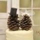 Wedding Pine Cone Cake Topper: Bride and Groom