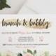 Brunch & Bubbly Bridal Shower Invitation - Gold and blush pink Bridal Shower Brunch, Champagne Brunch, Champagne Invitation