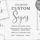 Create Custom Wedding Signs, TRY BEFORE You BUY, 8x10, Bridal Shower Sign, Baby Shower Sign, Custom Signs, Wedding Signage, Template