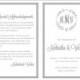 DIY Wedding Program Template (BiFold)– Gray Monogram Leaf - Instant Download - Editable MS Word File