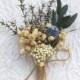 Handmade Wedding Boutonniere Rustic Navy Baby’s Breath Boutonniere Dried Flower Burlap Groom Lapel Pin Woodland Wedding