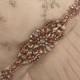 Vintage Art Deco Style ELLA Rose Gold Opal Blush Pearl Crystal Rhinestone Diamante Belt Sash Bridal Message Me for Straps