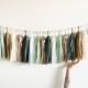 Sage Green, Rose Gold and Copper Tassel Garland - Eucalyptus Baby Shower Decorations, Teal Wedding, Greenery Botanical, High Chair Banner