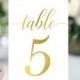 Gold Table Numbers- Wedding Table Number- Wedding Table Decor- Rustic Table Number- Wedding Number Signs- Table Number Cards- Gold Numbers