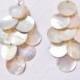 Long Shell Dangle Earrings - You Choose Ear Wires, Natural Mussel Shell Chandelier Earrings, Beach Jewelry, Beach Wedding, Bohemian Jewelry