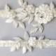 Ivory Pearl Beaded Flower Lace Wedding Garter Set ,Ivory Lace Garter Set, Ivory Toss Garter, Wedding Garter Belt / GT- 62