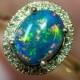 Natural Solid Australian Rare Black Opal 10k Solid Yellow Gold Ring size 6.25 (by Black Opal World)