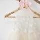 3D Flower Lace V Back Wedding Flower Girl Dress M0078
