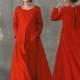 red wool dress, maxi winter dress, winter wedding dress, wool dress in red, longsleeve dress, maxi wool dress, plus size 