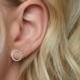 Circle Stud Earrings - Hoop Earrings - Silver Stud Earrings - Circle Stud earrings - Dash Hammered Circle Post Earrings - Small Stud Earring