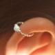 Cartilage Earring,Tiny Opal Earring,Silver cartilage earring,cartilage piercing,hoop earring