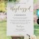 Unplugged Ceremony Sign Template, No Pictures, No Photos Please, Wedding Welcome Sign, Downloadable, Templett, Poster, Elegant, Gold #vmt120