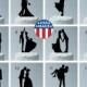 MADE In USA, Your Choice of 12 Different Wedding Cake Toppers to Choose From, Bride and Groom Silhouette Wedding Cake Topper Acrylic