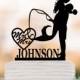 personalized Wedding cake topper Fishing, mermaid wedding cake topper, mr and mrs cake topper, Fisherman cake topper, groom lifting bride