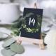 greenery themed table numbers, flowers, navy blue, green, digital download, table number for wedding, blue wedding, green wedding