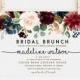Fall Floral Bridal Brunch Invitation, Burgundy Instant Download, Autumn Shower Card, Watercolor Floral Invite Printable Editable pdf LDC-BUR