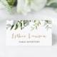 Self-editing Place Card Template, Printable Wedding Escort Card, Name Card, Greenery Seating Card, INSTANT DOWNLOAD, Editable #016-107PC