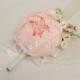 Wedding boutonniere,paper flowers,bridal corsage,wedding paper flower, boutonniere paper, paper flowers peony,pink paper flower peony.