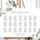 Wedding Seating Chart Template with Dusty Blue and White Floral Design, Fully Editable Colors and Wording with Templett, 137V8