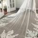 Custom Royal Length Veil, Drop style veil, Mantilla Style Veil, Lace edge Veil, Long veil, Long bridal Veil, Unique Lace veil, Custom Veil,