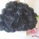 Vintage Black Evening Bag Floral Design, Black Handbag Rose Flowers Rhinestone Trim EB-0114