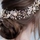 Wedding headband Crystal hairpiece Rhinestone headpiece Flower Bridal Headpiece With Crystals Wedding hair accessories Bridal hair piece