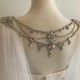 Bridal Cape Veil w/Back Jewelry__ 108"W x 120" (3 meter) Long, White/ Off White/ Ivory__ (CV103)