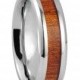 Men's Wood Inlay Comfort Fit 6mm Titanium Wedding Band