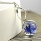 Sterling real cornflower twisted necklace. Eco-friendly resin and sterling silver necklace. Natural jewelry for her.