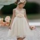 Ivory Tulle Flower Girl Dress, Flower Girl dresses, Baby Dress, Sequin Girls Dress, Boho Beach Flower Girl Dress, Glittler Pincess Dress