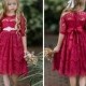 Lace Flower girl dress, Burgundy Lace flower girl dress, Bohemian  Flower girl dresses, rustic flower girl,country flower girl, baby dress