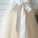 Ivory Champagne Flower Girl Dress, V Back Pealed Tulle Wedding Girl Dress Floor length, Tutu Girl Dress, Communion Dress