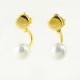 White Pearl Ear Jacket-Drop Stud Earrings- Bridesmaid Gift- Floating Earrings- Stud Earrings-Bridal Earrings- Pearl Jewelry-EJK004WHP