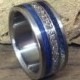 Titanium Ring, Wood Ring, Eco Friendly Ring, Wedding Ring, Mens Ring, Womens Ring, Handmade Ring, Junk Ring, Blue Ring, Robandlean, Unique