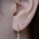 Moonstone Hoop Earrings - Gemstone Earrings - Mini Hoop Earrings - Minimalist Earrings - Dainty Hoop Earrings - Bridesmaid Gift DGE016MOO