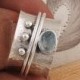 Beautiful Aquamarine Gemstone Ring,Silver Band Ring,925-Sterling Silver Ring,Spinner Ring,Antique Silver Ring,Gift Item Ring,Thumb Ring