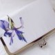 Wedding clutch bag in white, purple and lilac, mother of the bride gift purse with iris flower