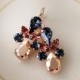 Swarovski crystal earrings, bridal earrings, long earrings, navy blue, rose gold, bridesmaid gift, chandelier earrings, something blue, blue