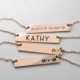 Rose Gold Birthstone Name Necklace Flower Girl Necklace Girls ID Sapphire Necklace Peridot Family Birthstones Coordinate Necklace - 4N-RBS-R