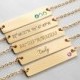 Birthstone Necklace Custom Gold Engraved Necklace Best Friend Necklace Coordinate Necklace Garnet Necklace Family Birthstone - 4N-RBS-G