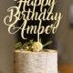 Custom Happy Birthday Cake Toppers, Wooden Birthday Cake Topper, wood cake toppers, Personalized Birthday Cake Topper