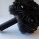 All black Skull bouquet, black bouquet, gothic bouquet, goth,  bridesmaid bouquet, toss bouquet, corsages, Boutonnieres, halloween bouquet