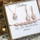 Custom color Bridesmaid gift set, Bridesmaid necklace bracelet earrings set, Bridesmaid necklace, Bridesmaid earrings, Wedding jewelry set