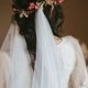 Draped Boho Bridal Veil Wedding veil, bohemian veil, Soft English tulle veil, Bridal veil wedding veil, long ivory veil, chapel drop veil