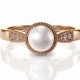 Pearl Engagement Ring, pearl engagement ring rose gold, Pearl Wedding Ring, pearl and diamond ring, Pearl Ring, Vintage Style, gift for her